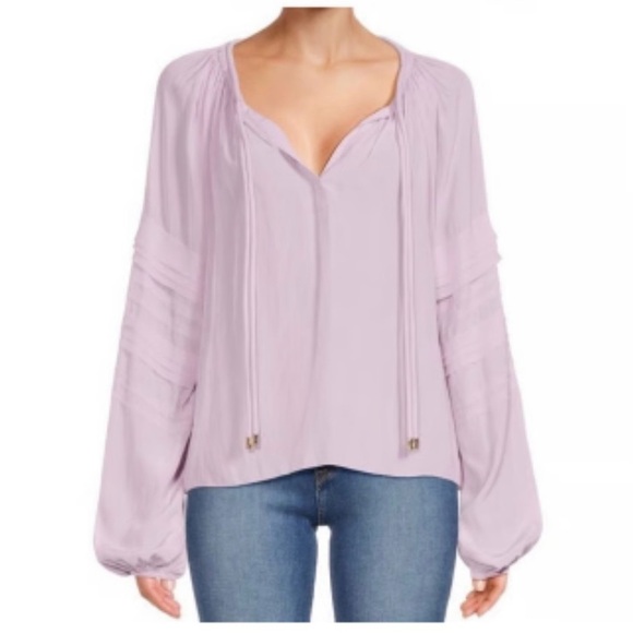 Ramy Brook Reggie Peasant Blouse in Pale Lavender Size XXL - Picture 1 of 13